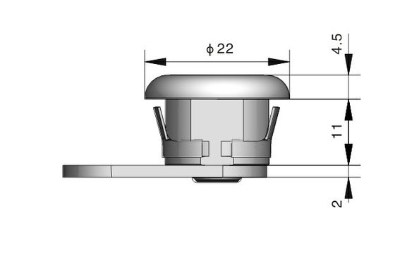 Height 16mm Cabinet Box Lock Cylinder Die Casting Customized